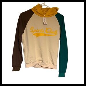 NWT Serdomi Colorblock Sports Club Hoodie Raglan Sleeve Kids Size 12/14